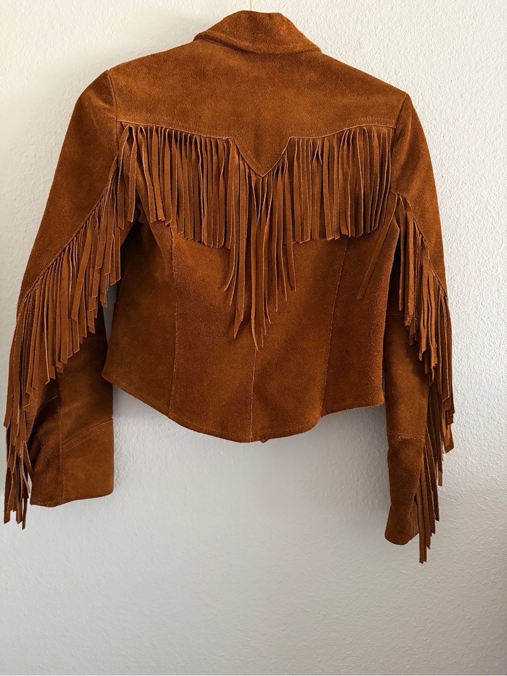Vintage Ms Pioneer Suede Leather Jacket Brown Fringe Western Boho Albuquerque - Picture 2 of 6